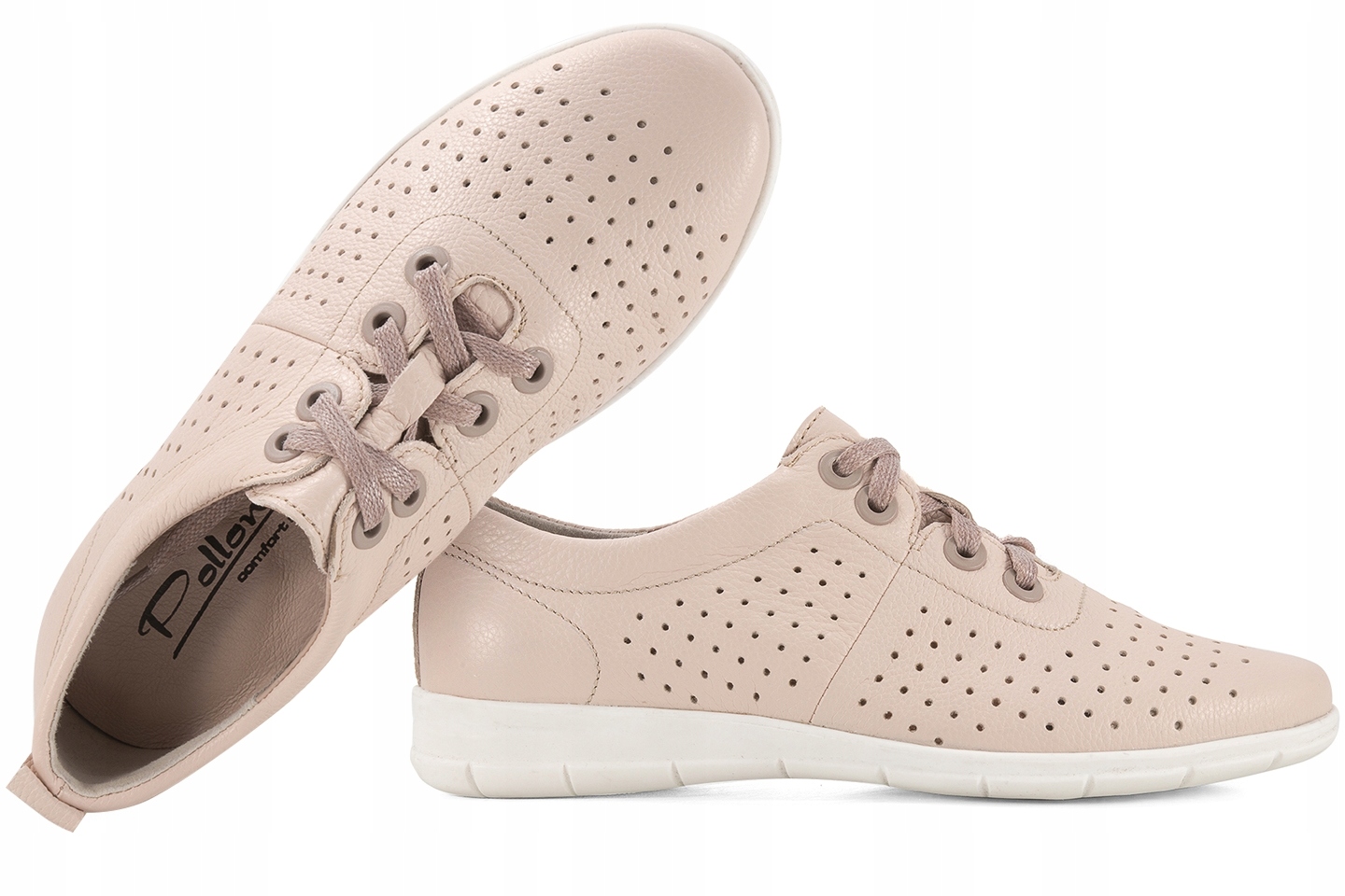 Pollonus 1486 Dámské Ažurové Kožené Polobotky Pu