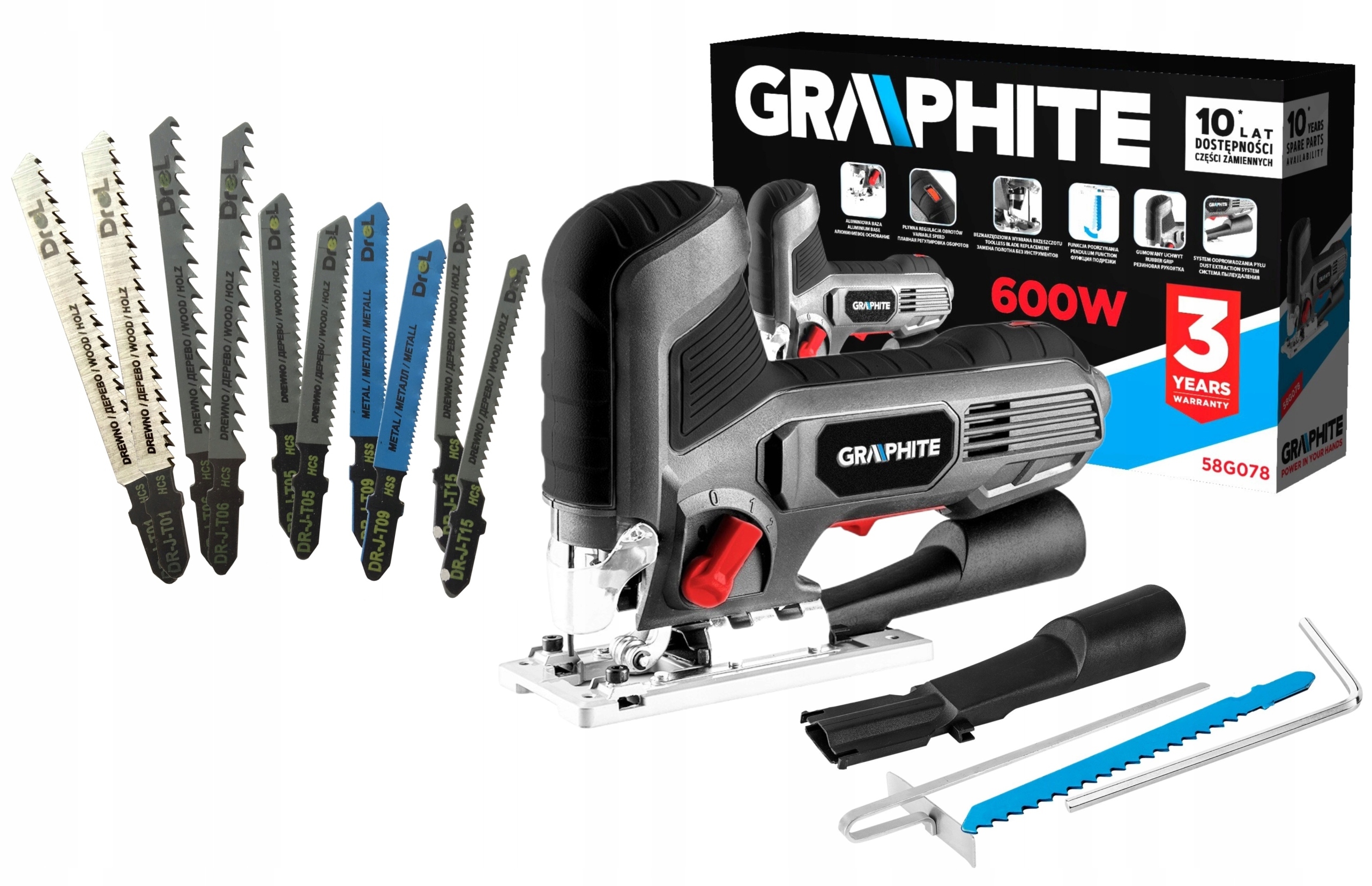GRAPHITE WYRZYNARKA ELEKTR. 600W REGULACJA +10 BRZ