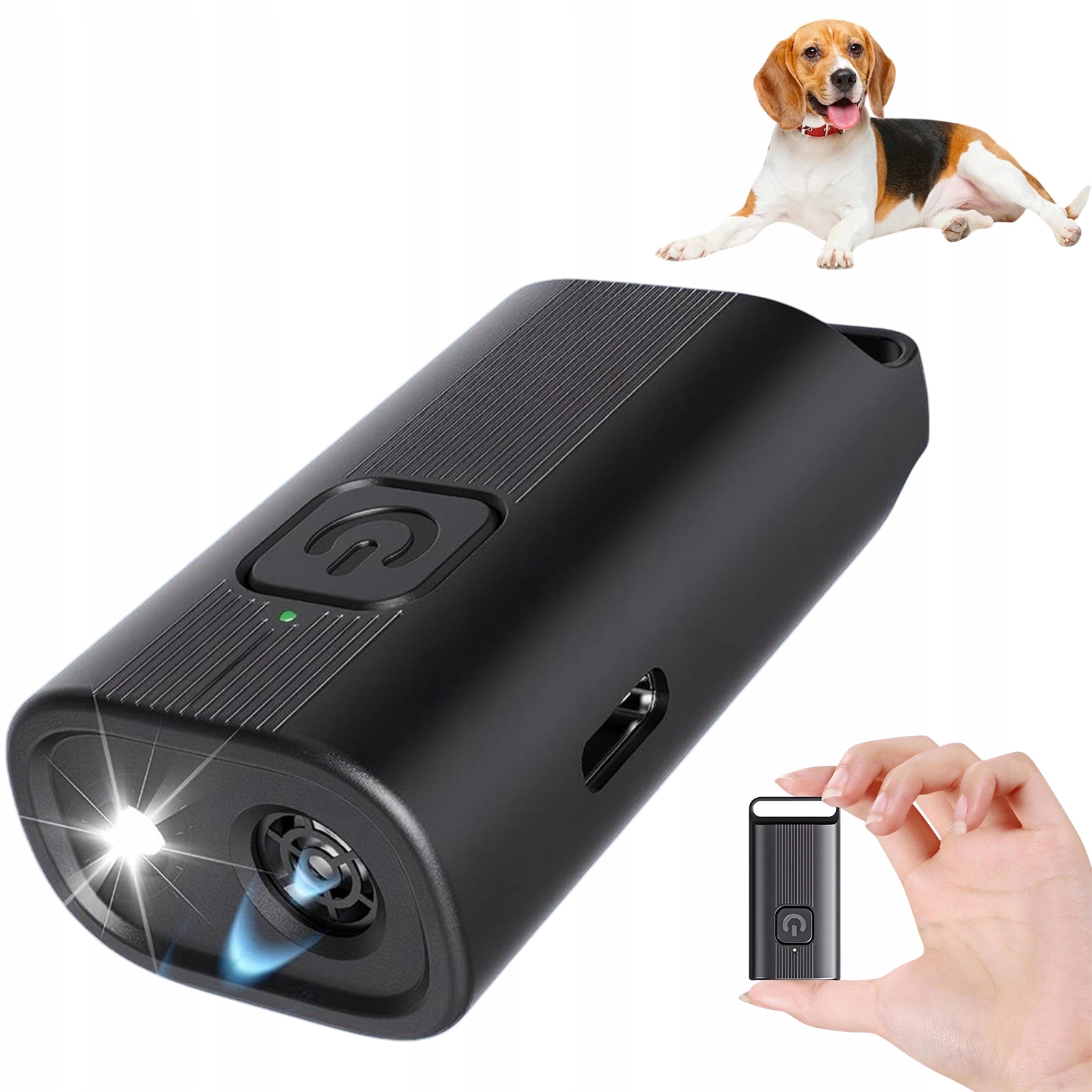 Levně Ultrazvukový Odpuzovač Psů 3V1 Led Nabíjecí Trenér Pro Venkovní Použití Doma