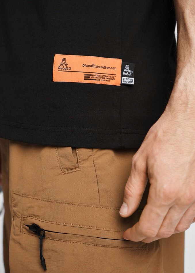 KOSZULKA MĘSKA DIVERSE T-SHIRT PODKOSZULEK BLUZKA SPORTOWA RAJD DAKAR Kolor czarny