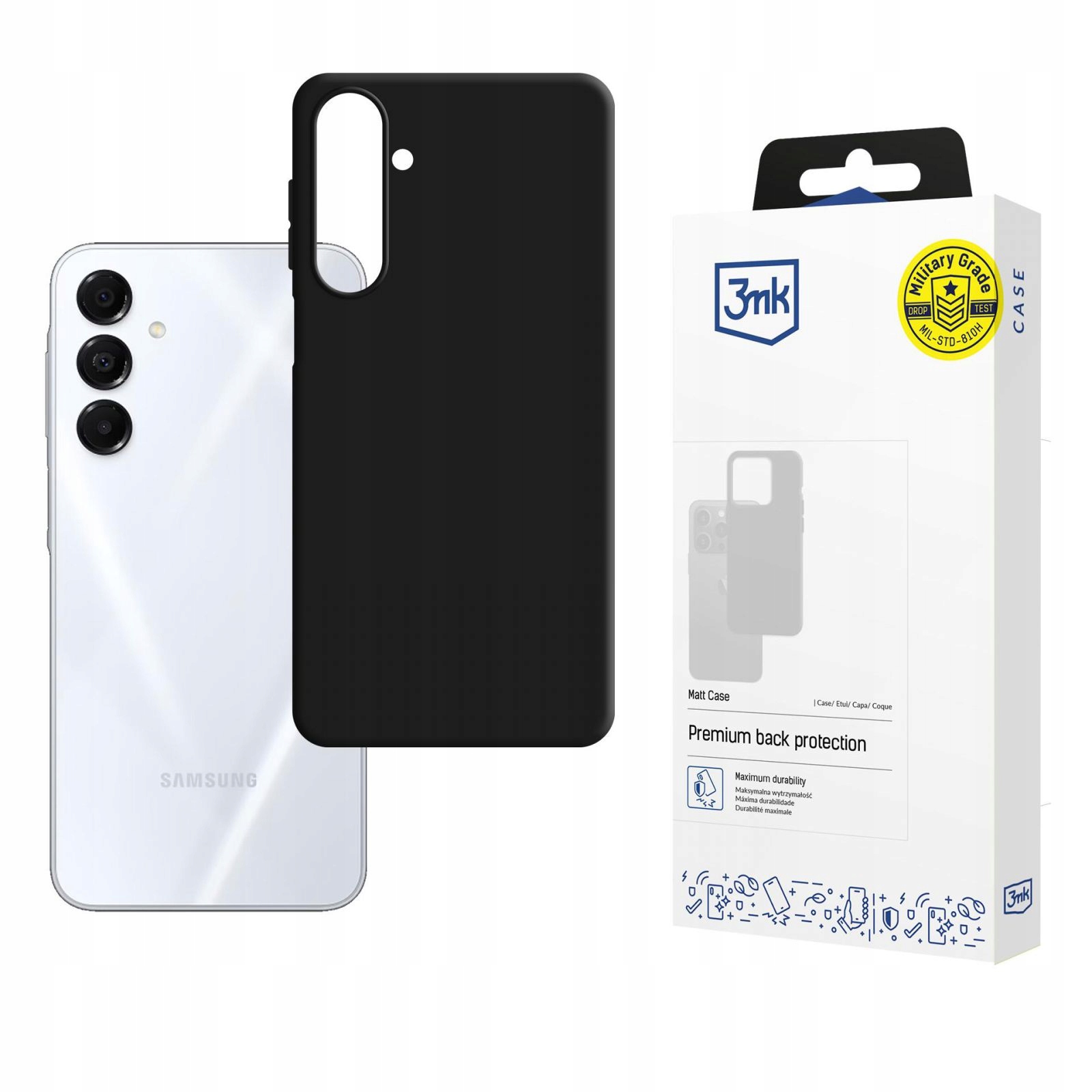 Czarne matowe etui cover plecki na Samsung Galaxy A17 5G/4G 3mk Matt Case