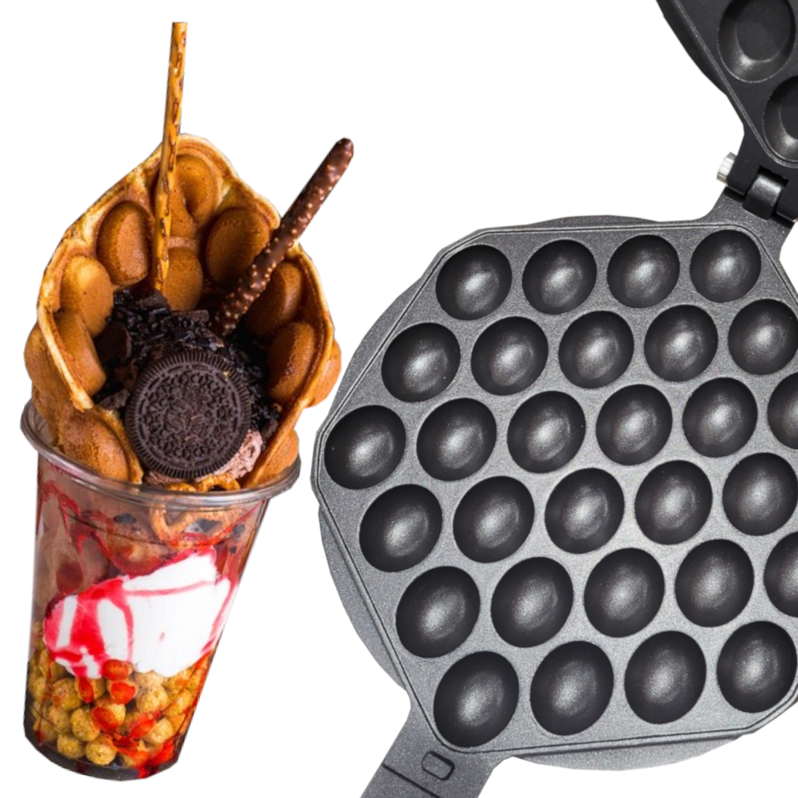 GOFROWNICA BUBBLE WAFFLE Bąbelkowa Egg Puffs Bombelkowa maszyna do gofrów Model egg waflle