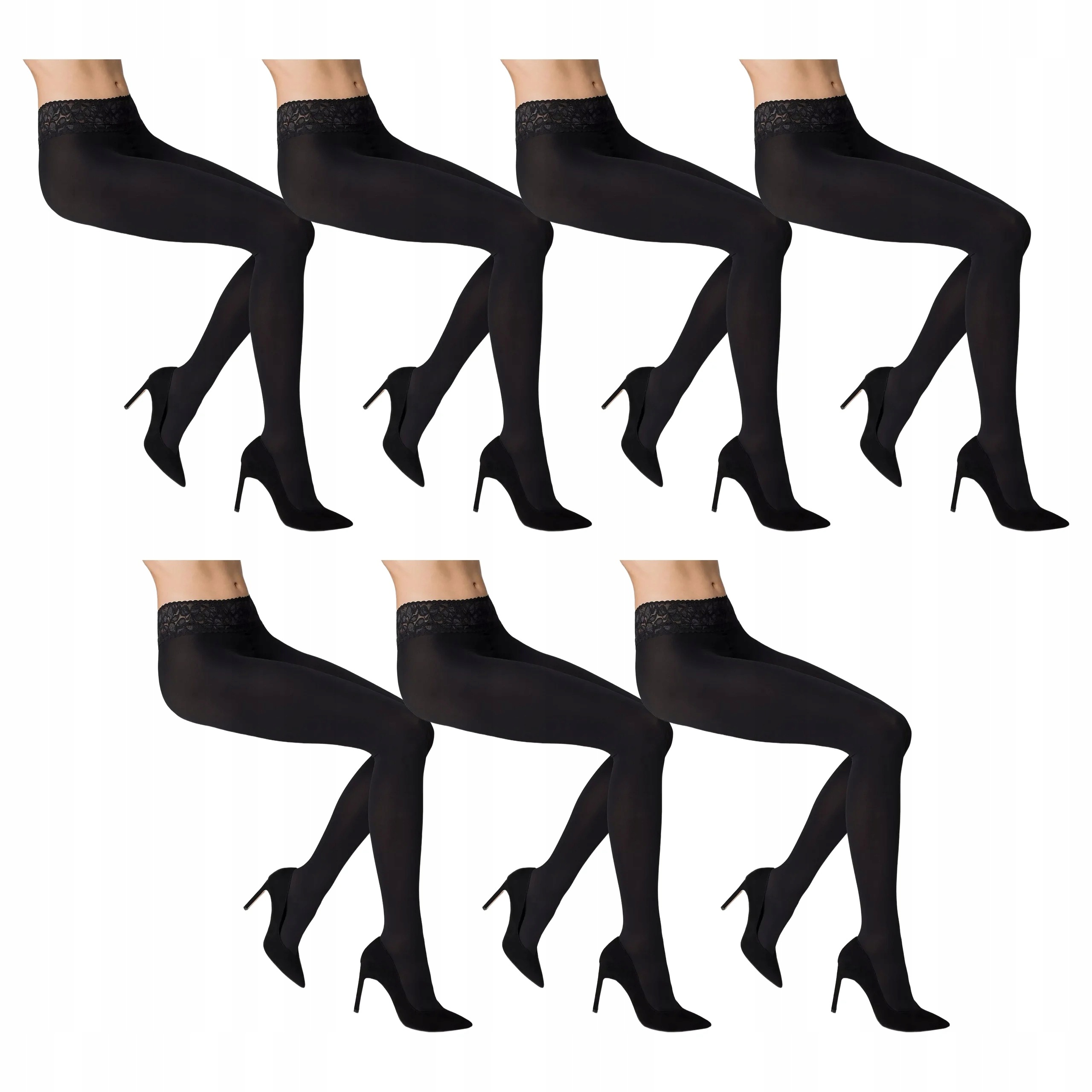 7 x Punčocháče Erotic Vita Bassa 50 den Marilyn Nero 5-XL