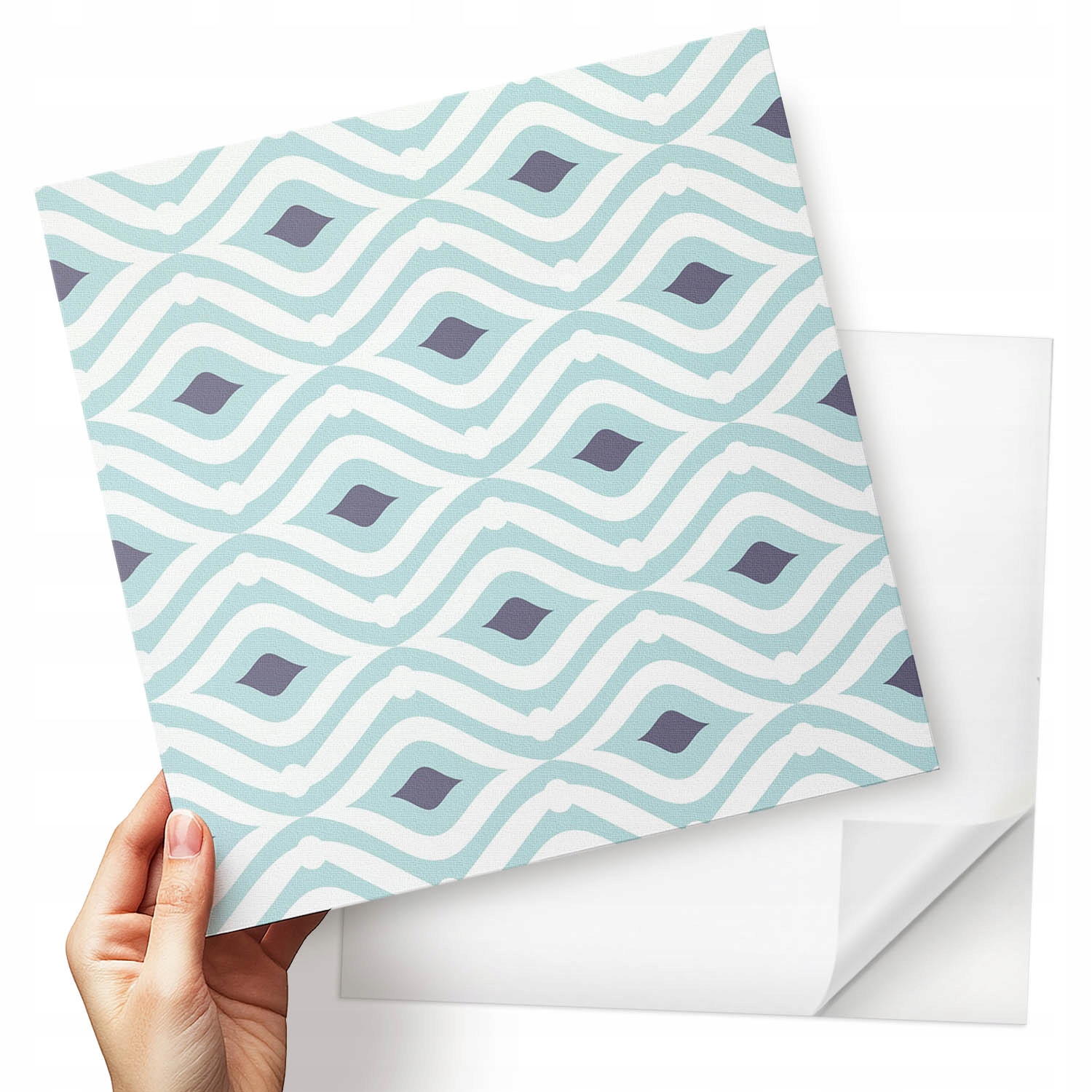 Sada vinylových dlaždic Snadná montáž Vzor vln a kosočtverců 9x30x30 cm