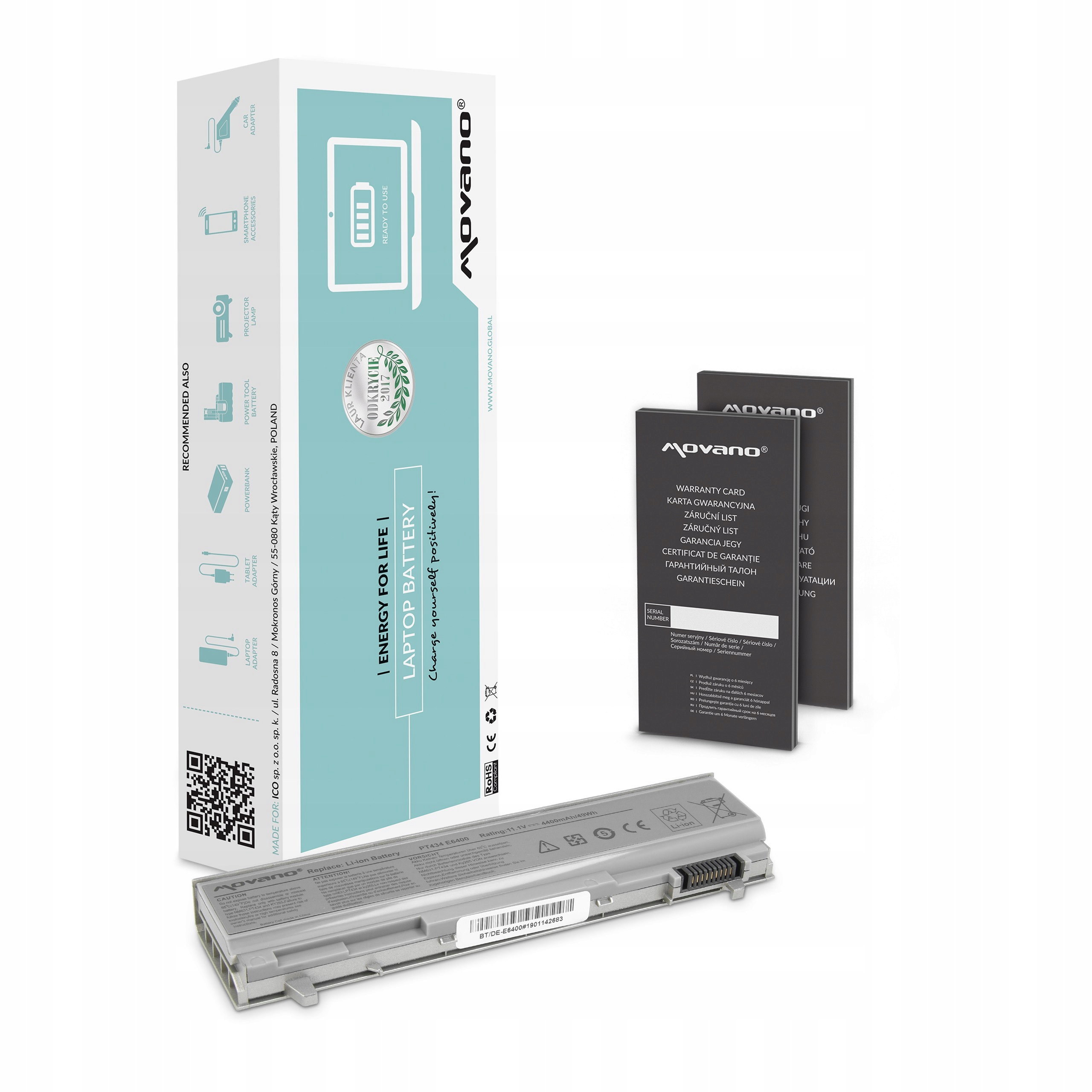 Baterie Movano pro Dell Latitude E6400 (4400 mAh)