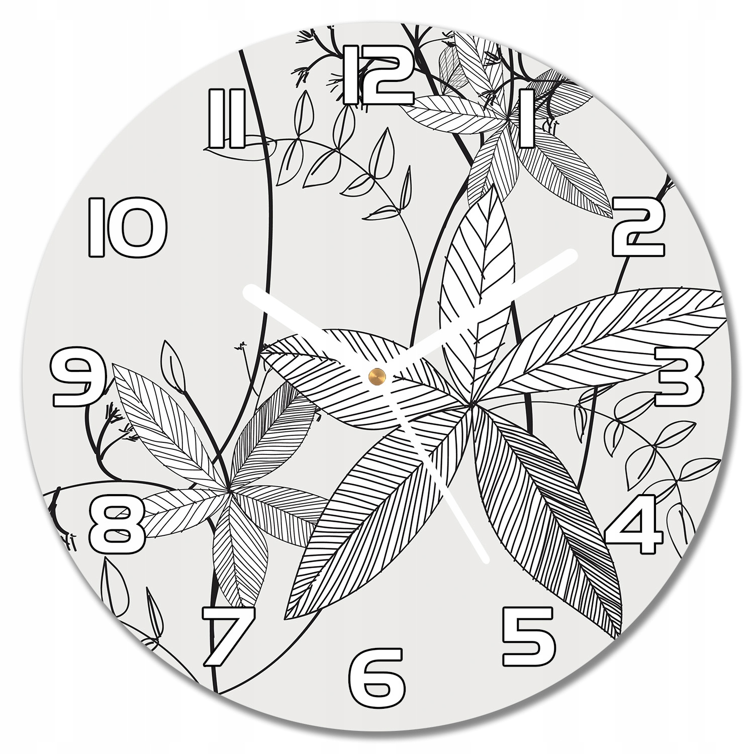 

Bezgłośny szklany zegar Kwiaty w stylu Doodle f30