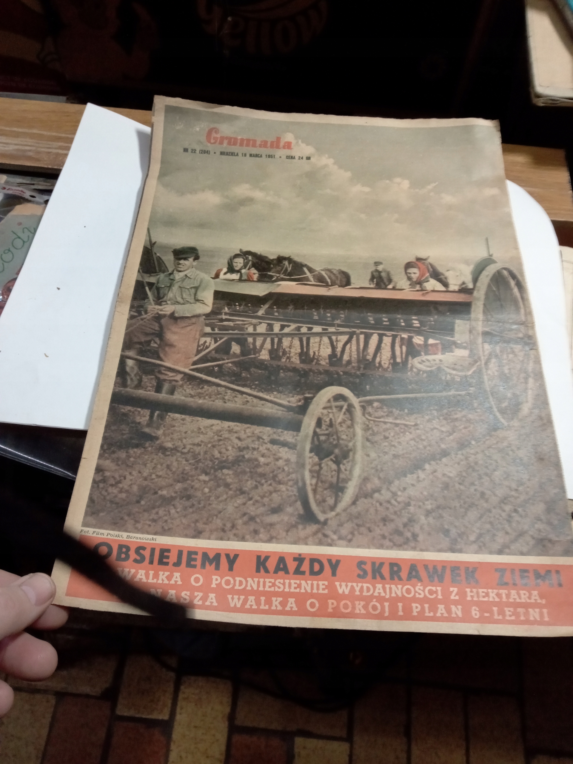 Stara Gazeta Traktor Brona Maszyna Rolnicza 1951r