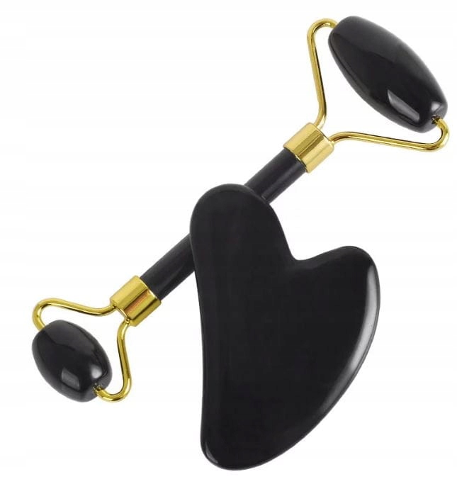 Přírodní sada masážního válečku z přírodního černého obsidiánu