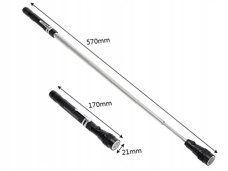 LATARKA TELESKOPOWA Z MAGNESEM I 3 DIODAMI IP 20 EAN (GTIN) 5906083784057