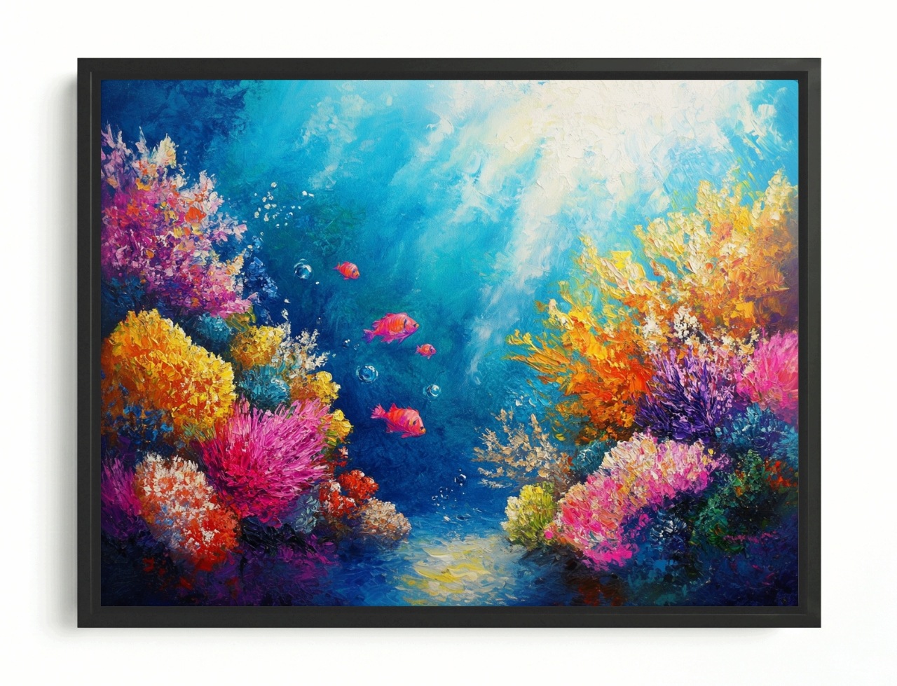 Obraz Rám Americký Box Podvodní Svět Voda Korálový Útes Ryby Pohled 100x75