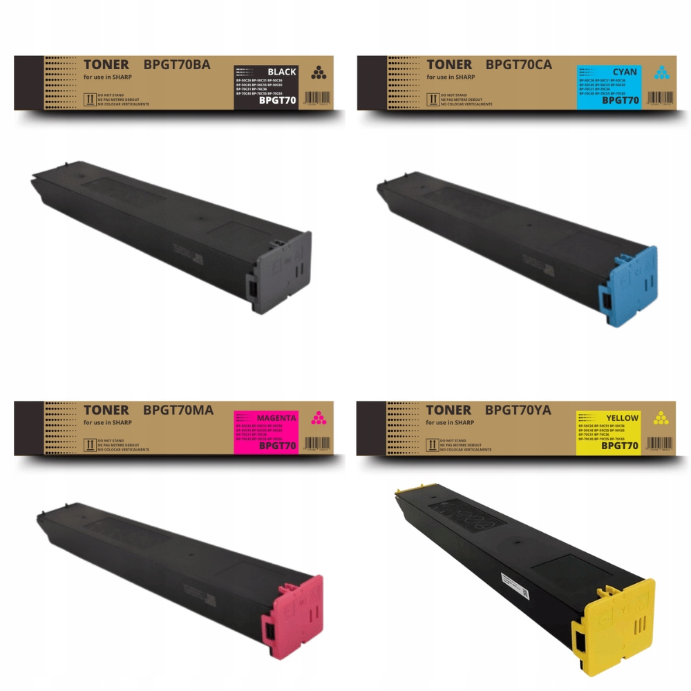 4X Nowy Toner BPGT70 do Sharp BP-50C26 BP-50C31 BP-50C36 BP-70C31 BP-70C45
