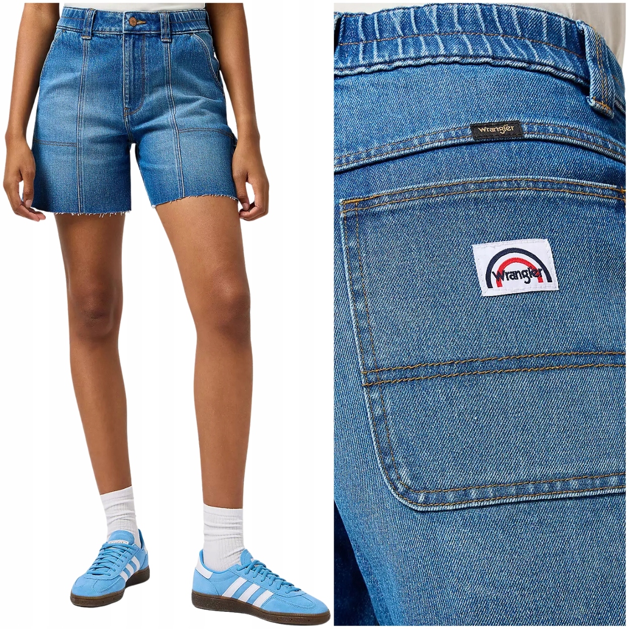 Wrangler Carpenter Short dámské vysoké šortky krátké kraťasy gumička W27