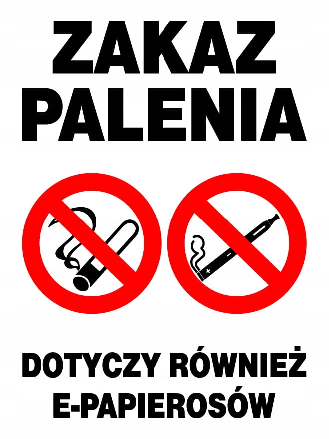 

ZI-47 Zakaz Palenia dotyczy również e-papierosów