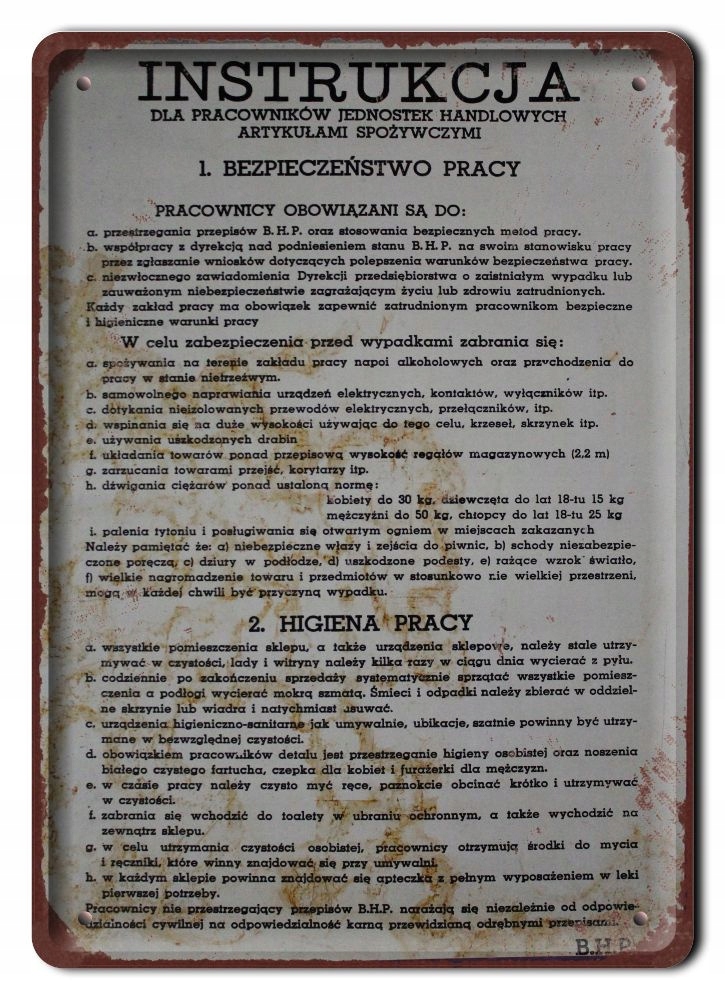 Prl Bhp Plakat Metalowy Obrazek #15104