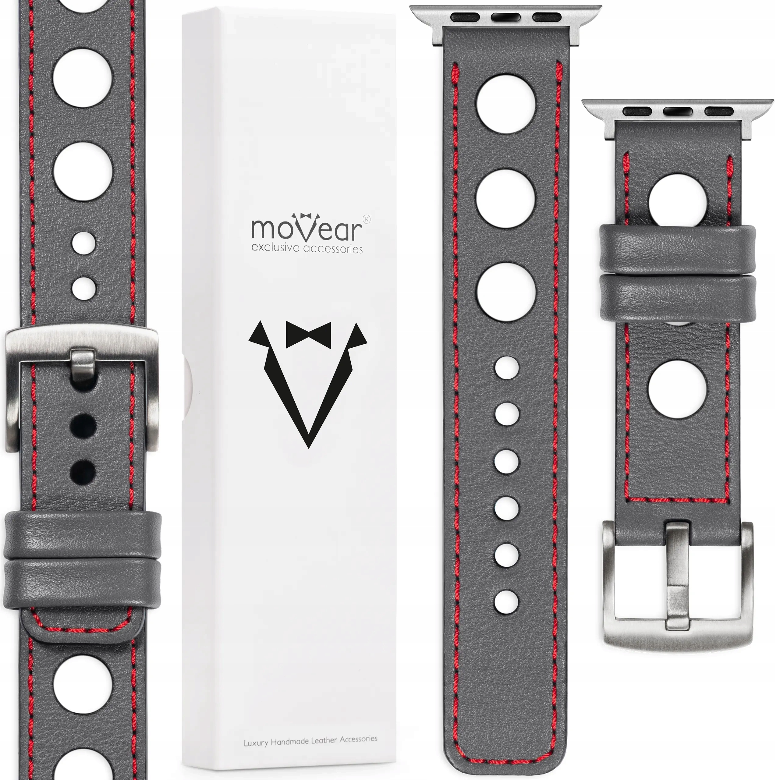 Pásek pro Apple Watch 10 9 8 7 6 5 Se 42-40 mm Kožený Premium Movear 22 mm