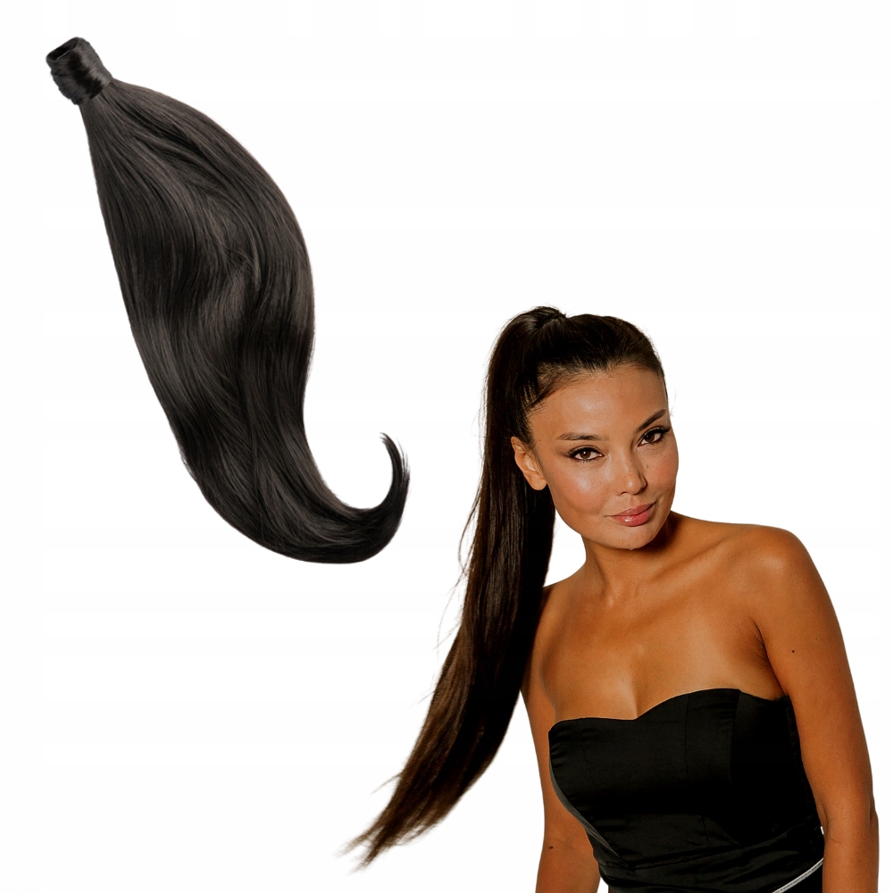 Kucyk připínací 60 cm Hustý dopinek #2 tmavě hnědý