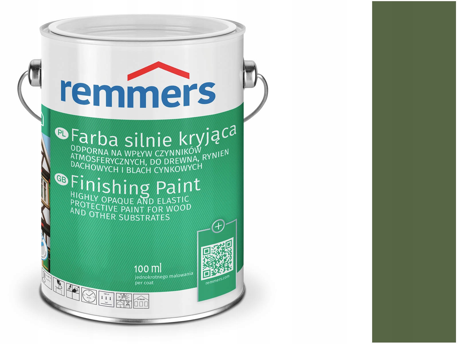 

Remmers kryjąca farba do drewna Zieleń Mchu 100ml