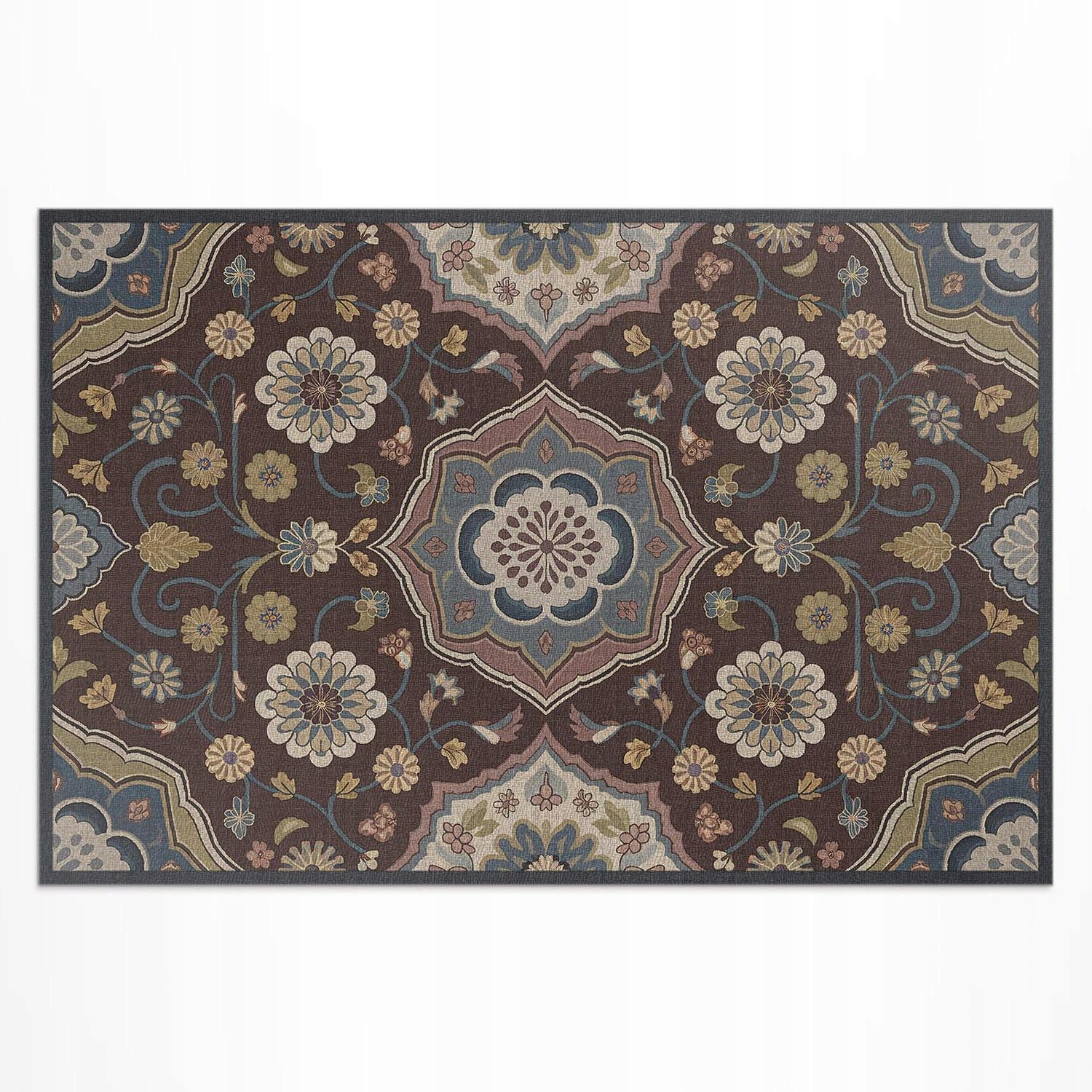 Pvc Koberec na balkón Kvety a rastliny ornamentálny vintage vzor 225 x 150 cm