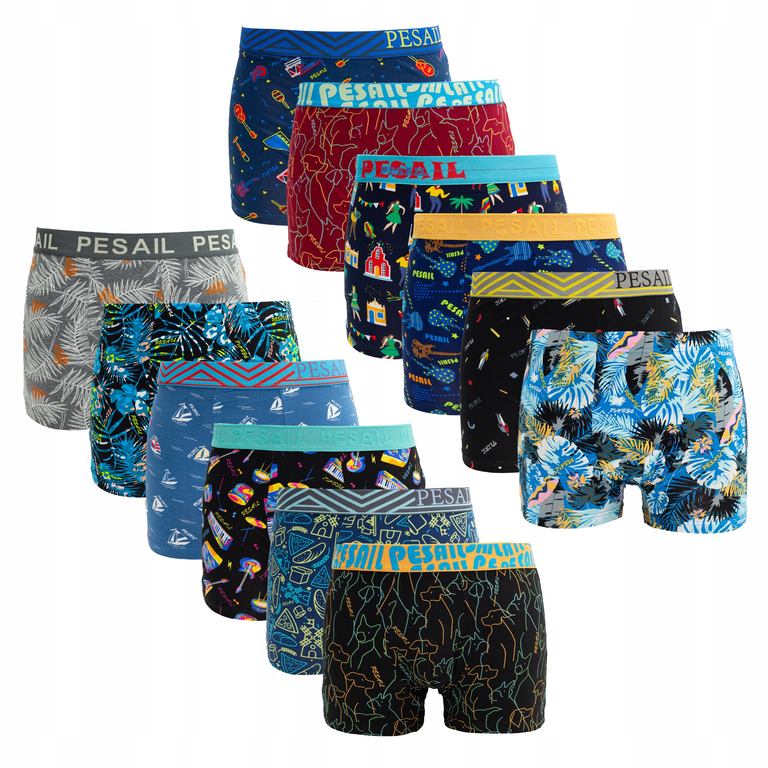 6 x BOKSERKI męskie bawełna KOLOROWE XXL Materiał dominujący bawełna