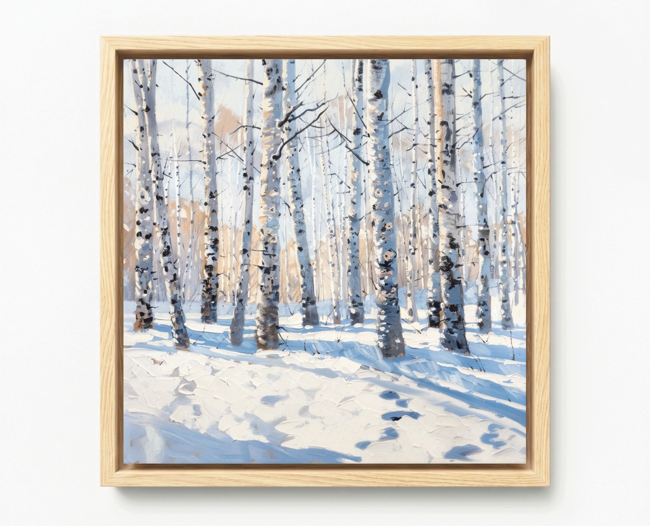 Obraz Rám American Box Pejzaž Las Park Stromy Brezy Zima Sneh 60x60