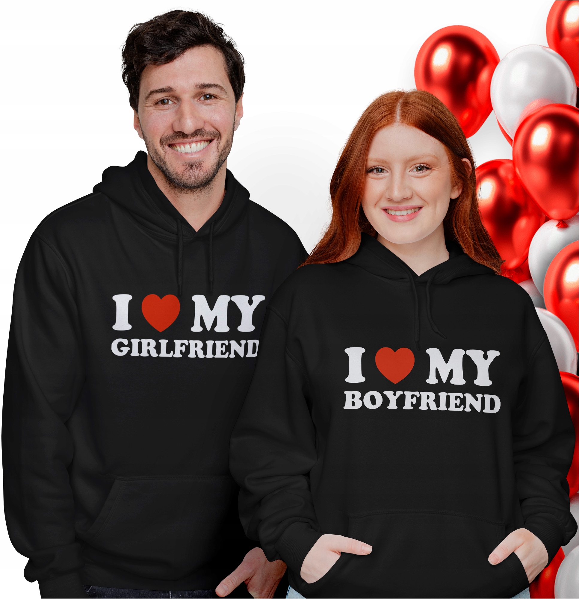 Mikiny pro páry Dárek na Valentýna I Love My Girlfriend Boyfriend