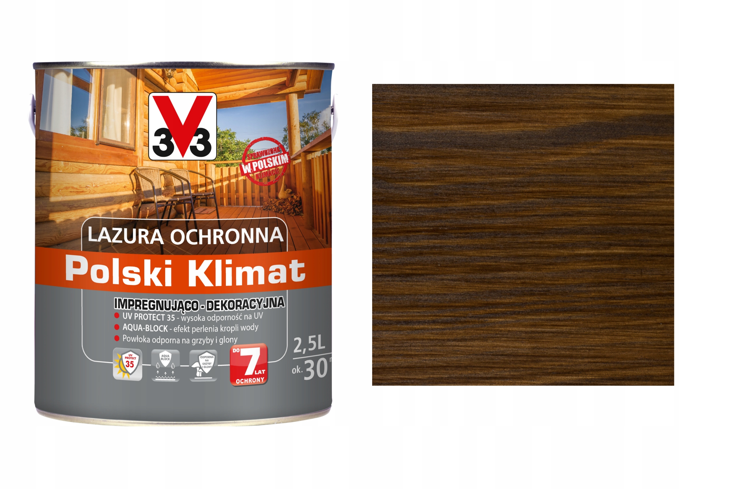 

Lazura V33 Polski Klimat 7 lat Orzech 2,5L