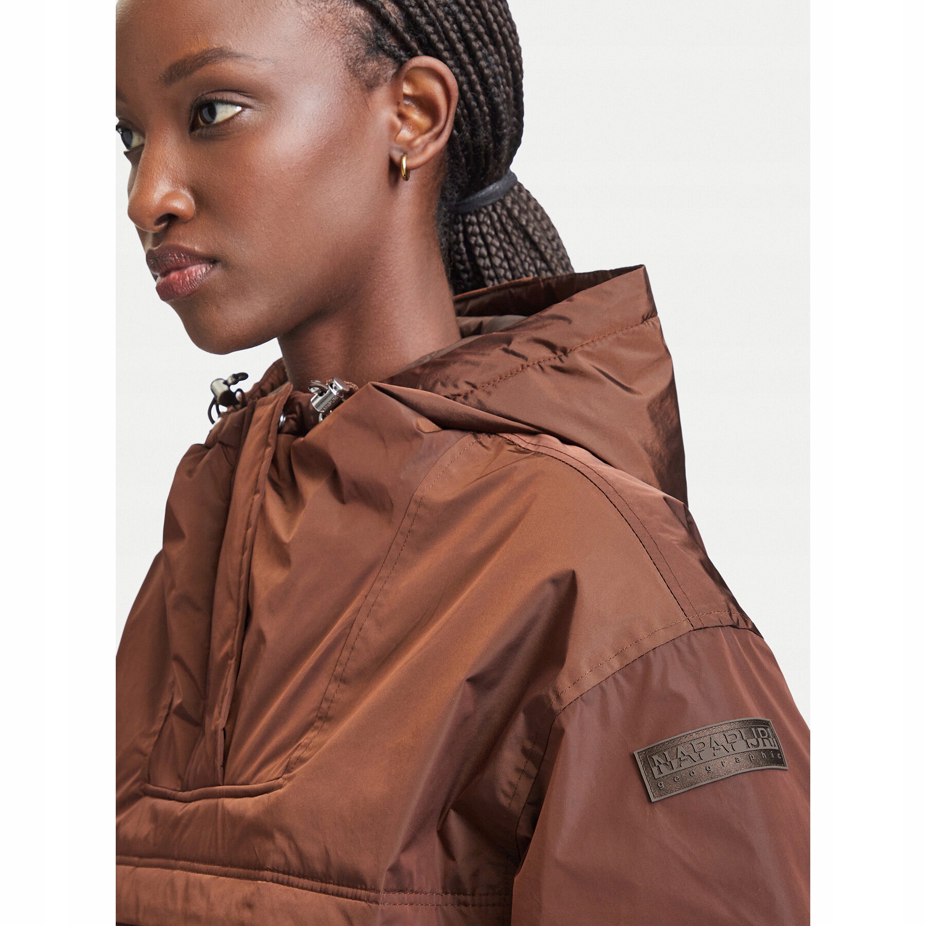 Damskie Kurtka anorak NP0A8AHAW331 brązowy