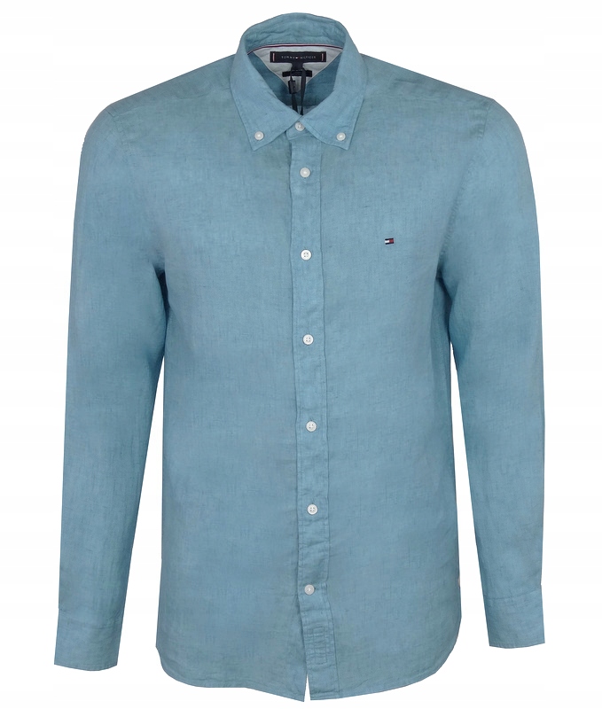 Tommy Hilfiger pánská lněná košile, modrá, L