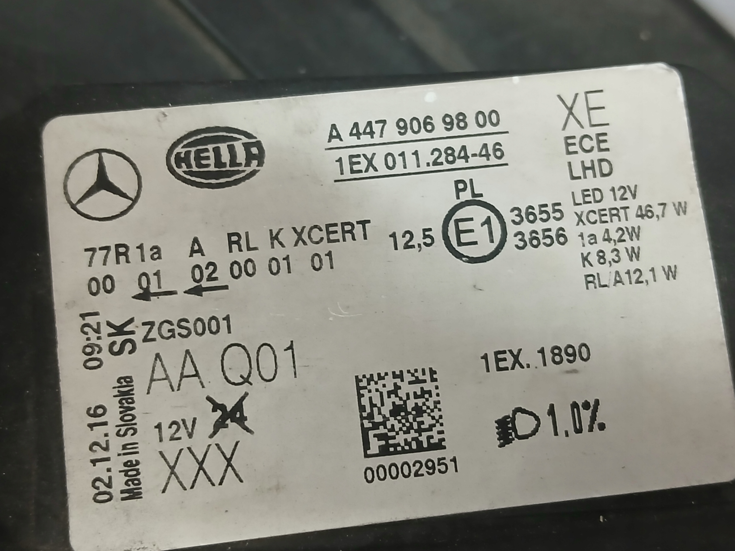 light front right MERCEDES VITO W447 FULL LED ILS A4479069800