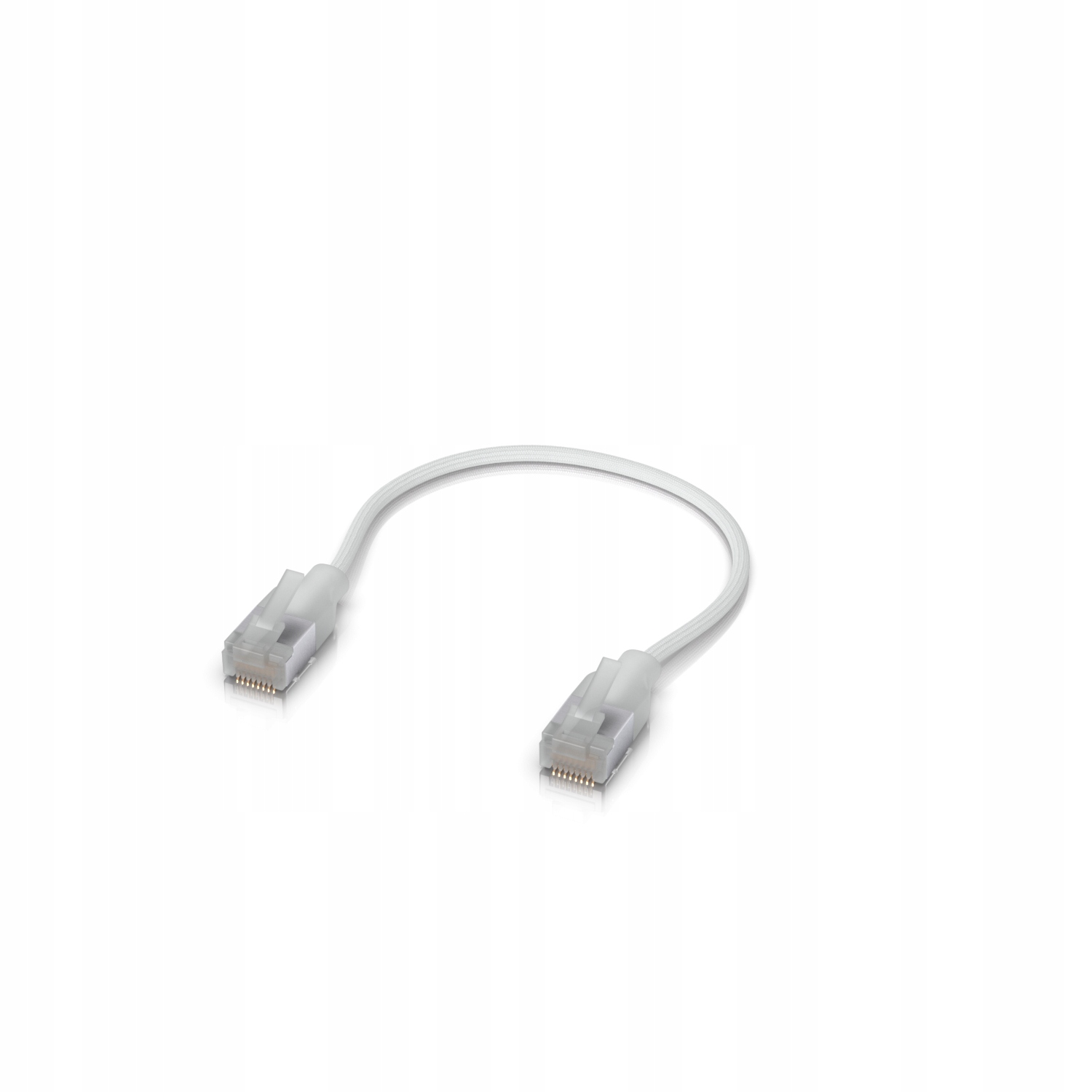 Ubiquiti UACC-Cable-Patch-EL-C6A-0.3M-W Ultra-thin braided patch cable, designed and optimized for 10 GbE networking, Translucent booted RJ45 for optimal Etherlighting brightness — 3