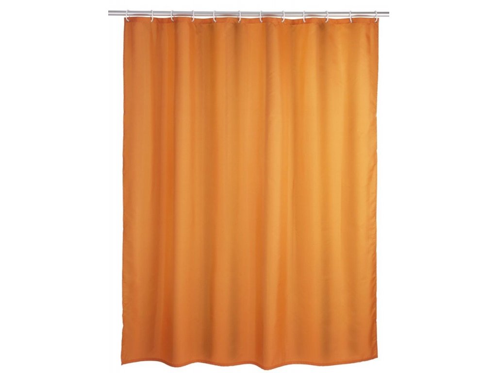 Oranžový textilní závěs do koupelny, 180x200 cm, Wenko