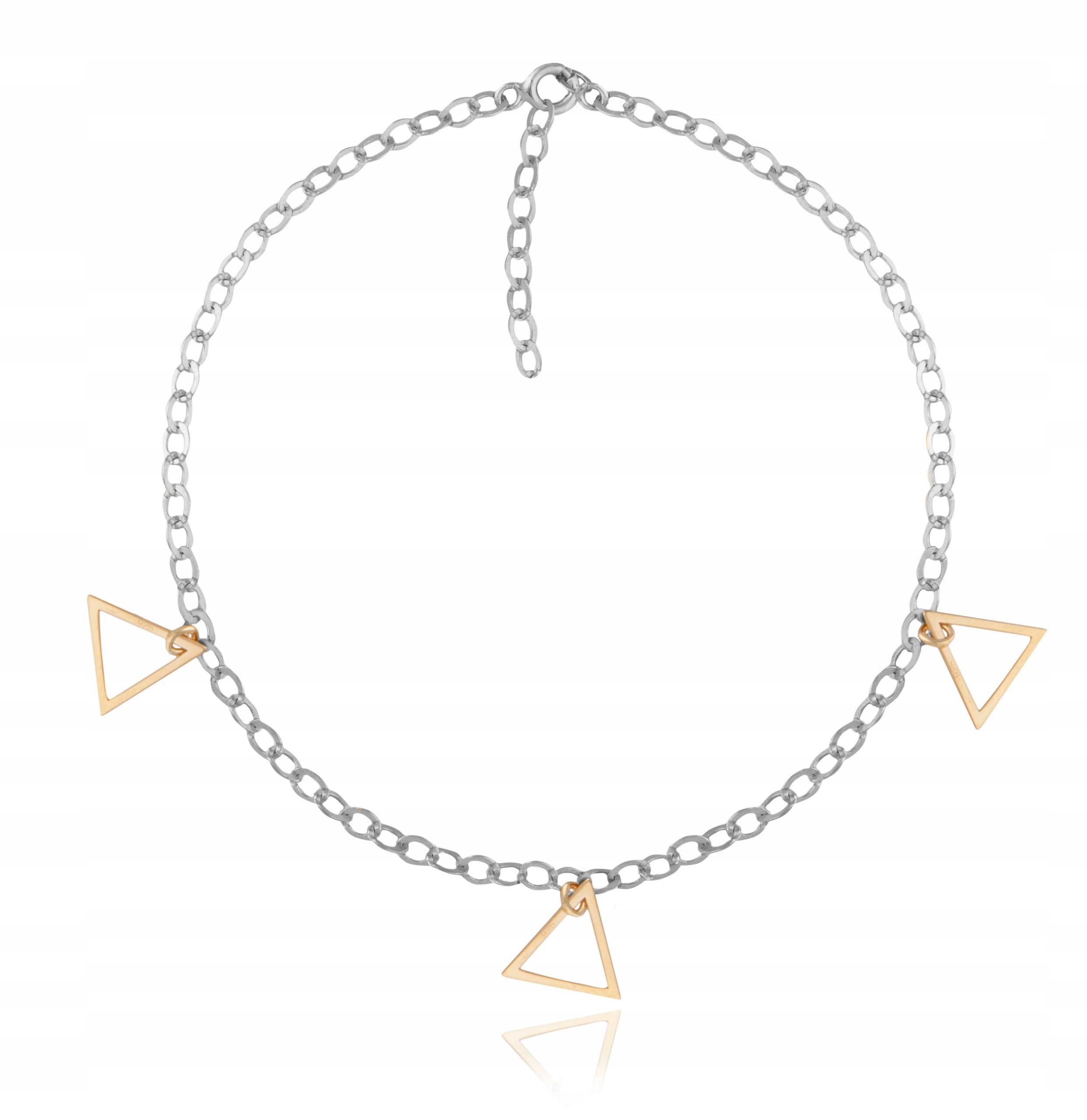 

Bransoletka na nogę trójkąty srebro 925