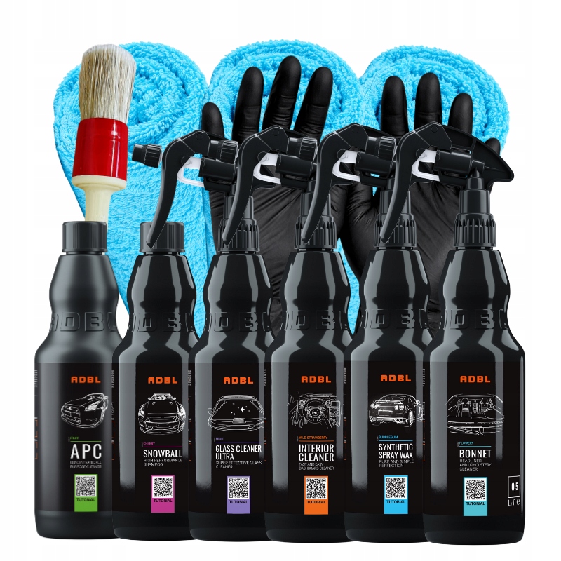 Adbl Zestaw Kosmetyków do mycia auta samochodu wnętrza i karoserii 6x500ml