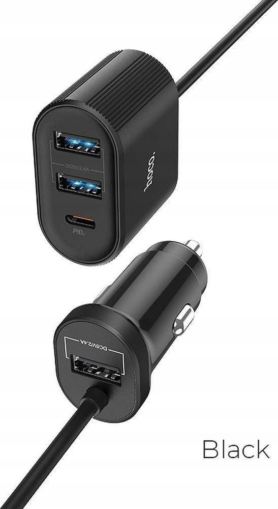 Ładowarka samochodowa 3USB + Typ C hoco