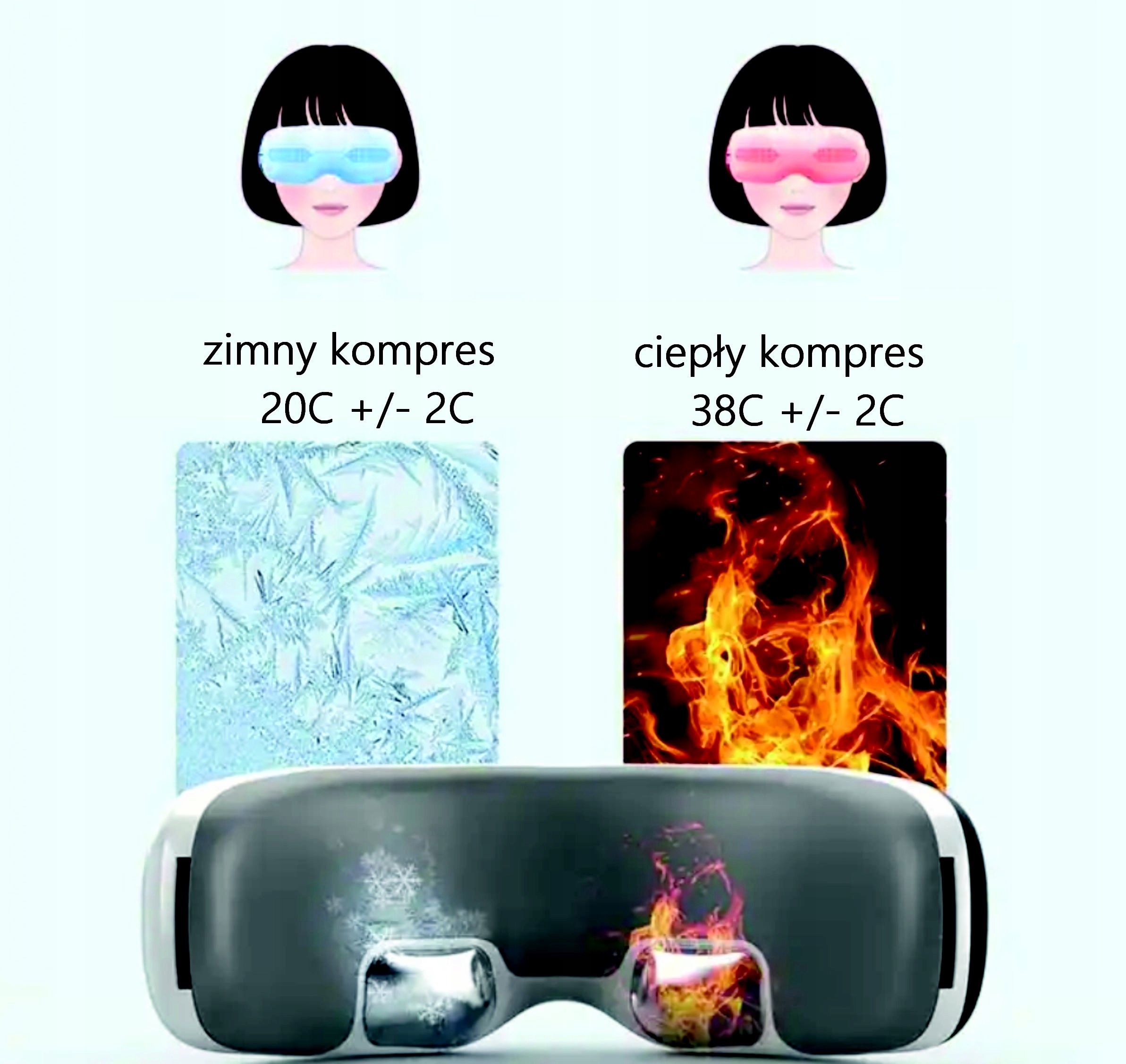 Masażer do oczu grzejący i chłodzący do masażu okolic oczu skroni twar