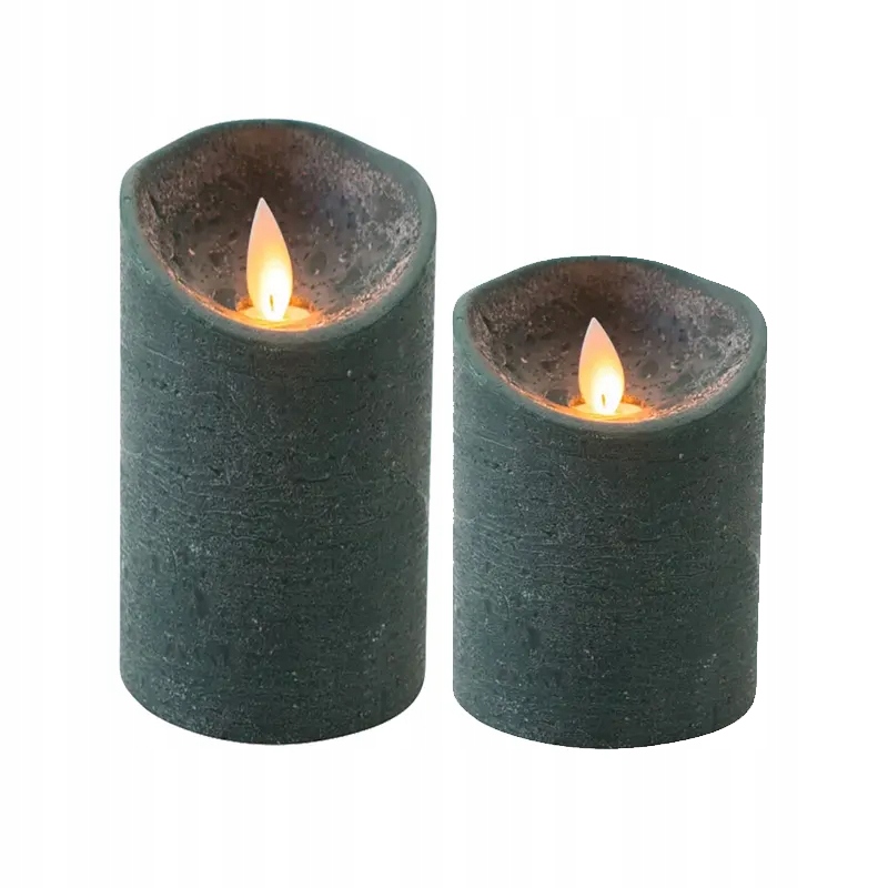 

Zestaw świec woskowych Led 2szt. Antyczny zielony