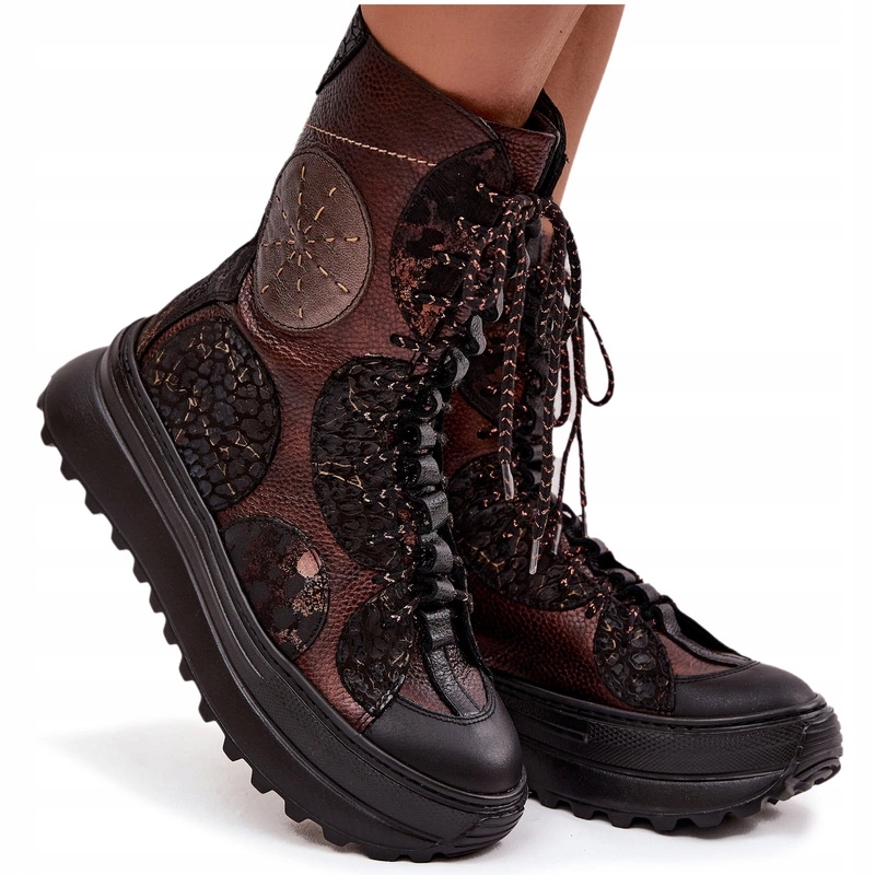 Kotníkové Boty Na Zateplené Platformě Maciejka 06565-02 Hnědo-zlaté 41