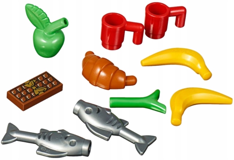 

Lego City Ryba Banan Kubek Jabłko Rogal Jedzenie