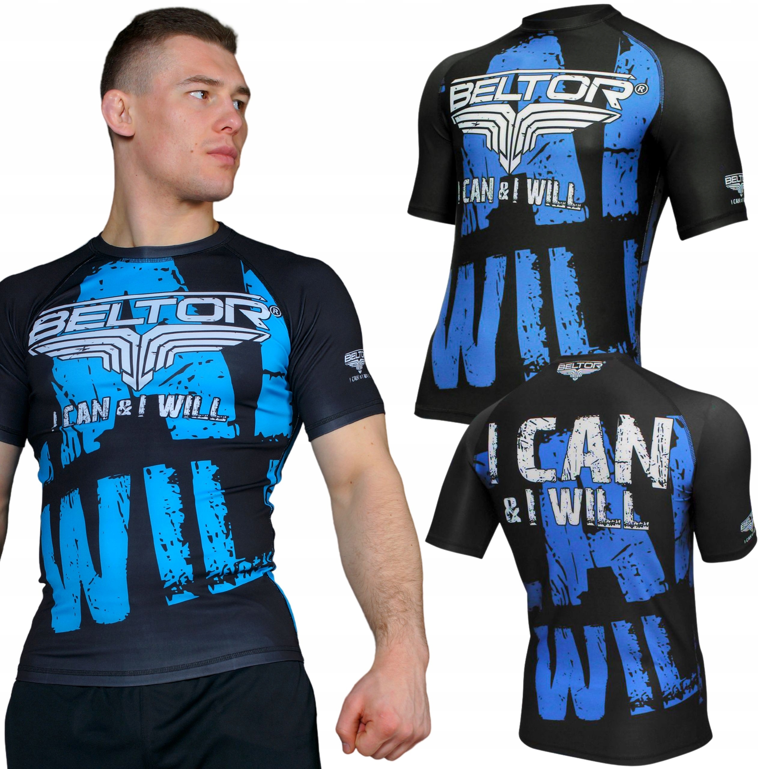Beltor Bw Rashguard Męski I Can I Will L T-shirt Bluzka Krótki Rękaw Logo