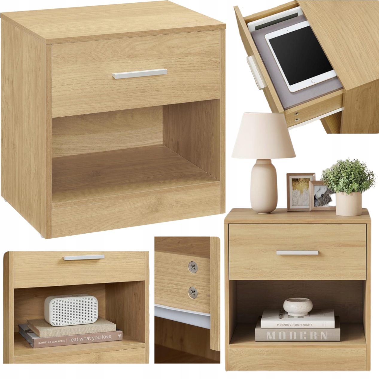 Nočný stolík Skriňa so zásuvkou Kompaktný stolík do spálne do obývačky