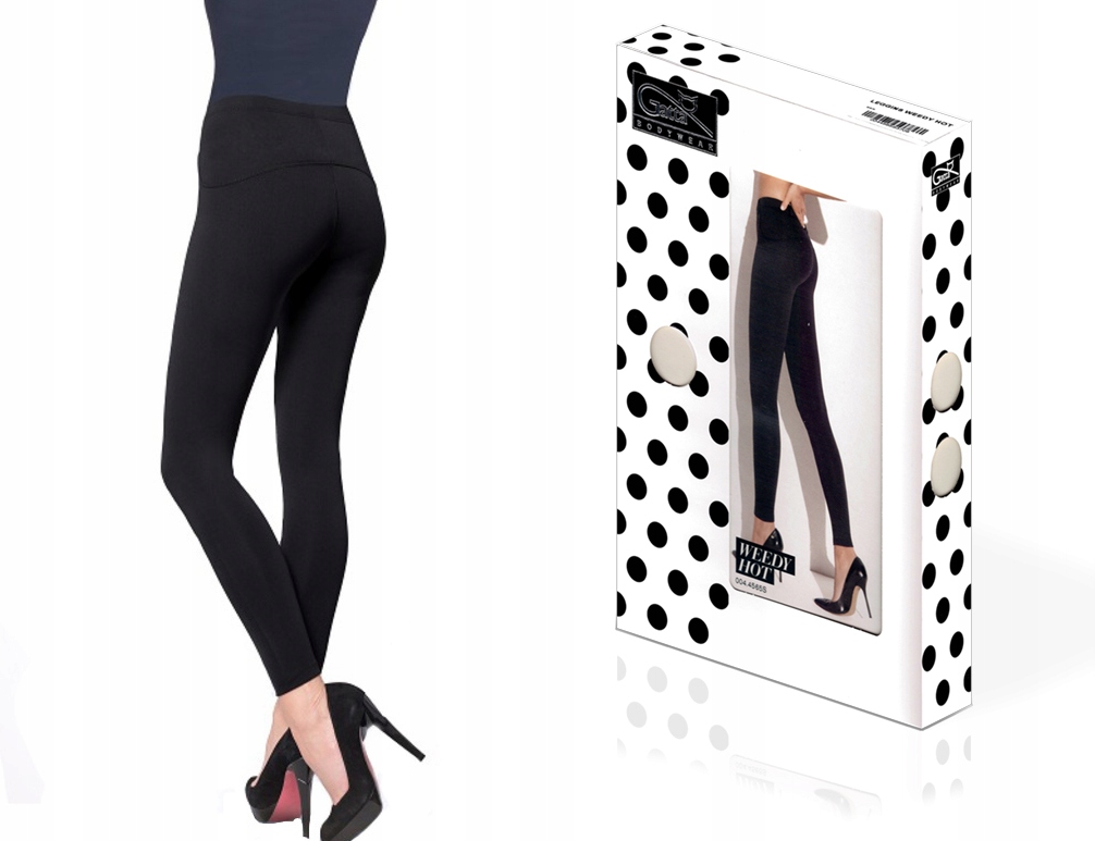 

Gatta leginsy Weedy Hot, mikrofibra, czarne, L