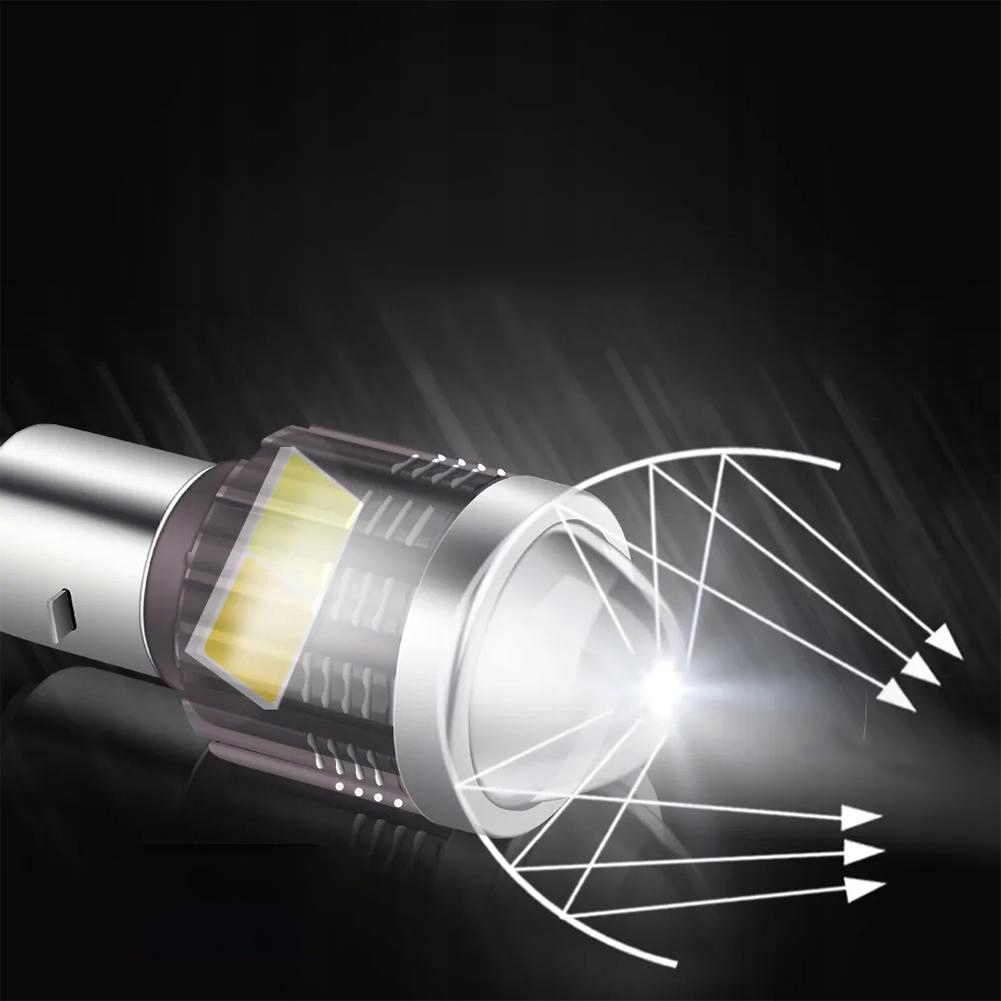 ŻARÓWKA LED BA20D MOTOCYKLOWA 6000K SOCZEWKA Typ S2 / BA20d