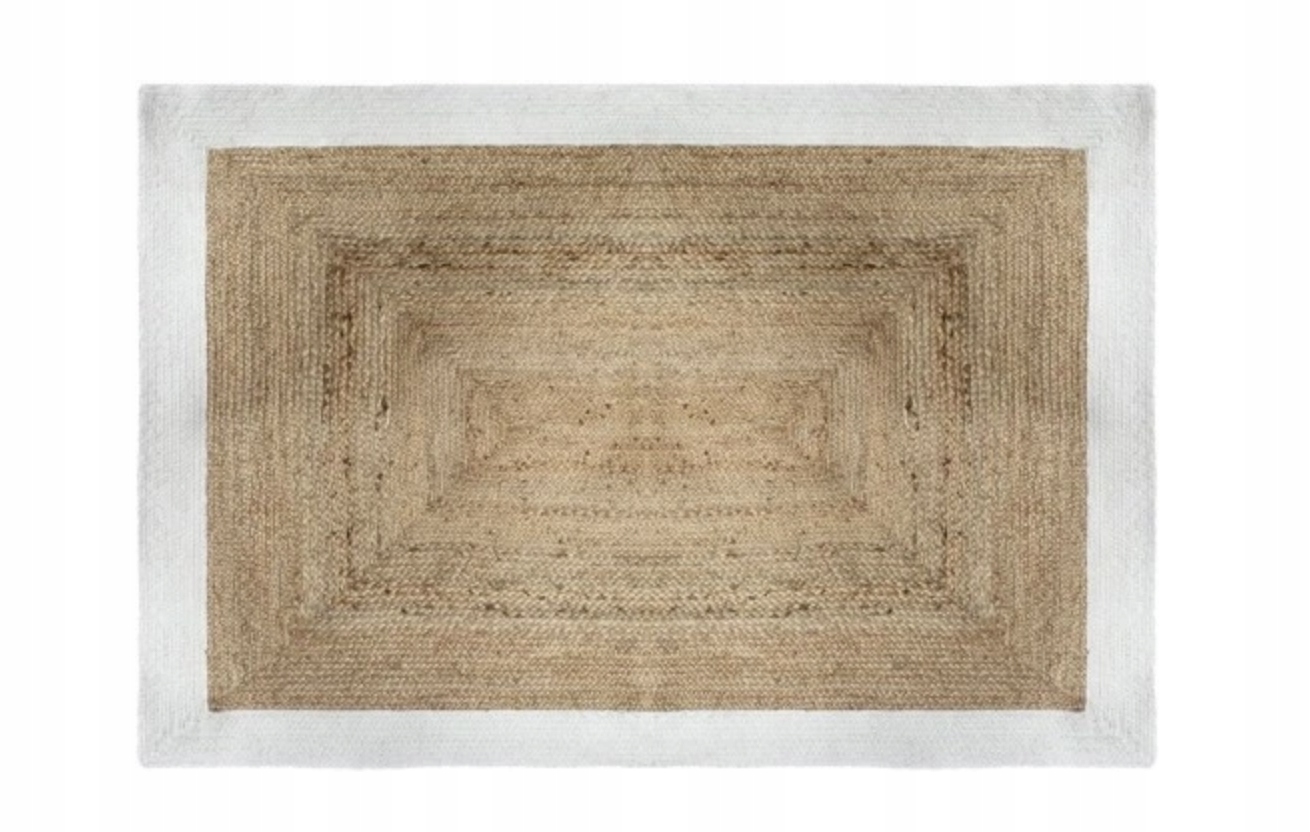 Koberec pletený Juta 120 x 170 cm hnědý, bílý