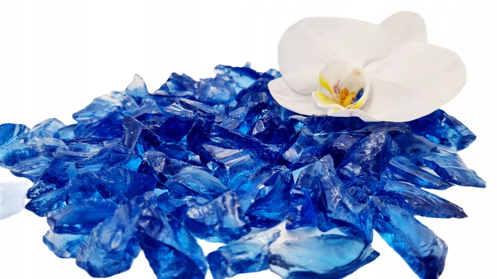 GRYS SZKLANY KAMIEŃ DEKORACYJNY NIEBIESKI EFEKTOWNY OZDOBNY 3-5CM 20KG Kod producenta 3-5