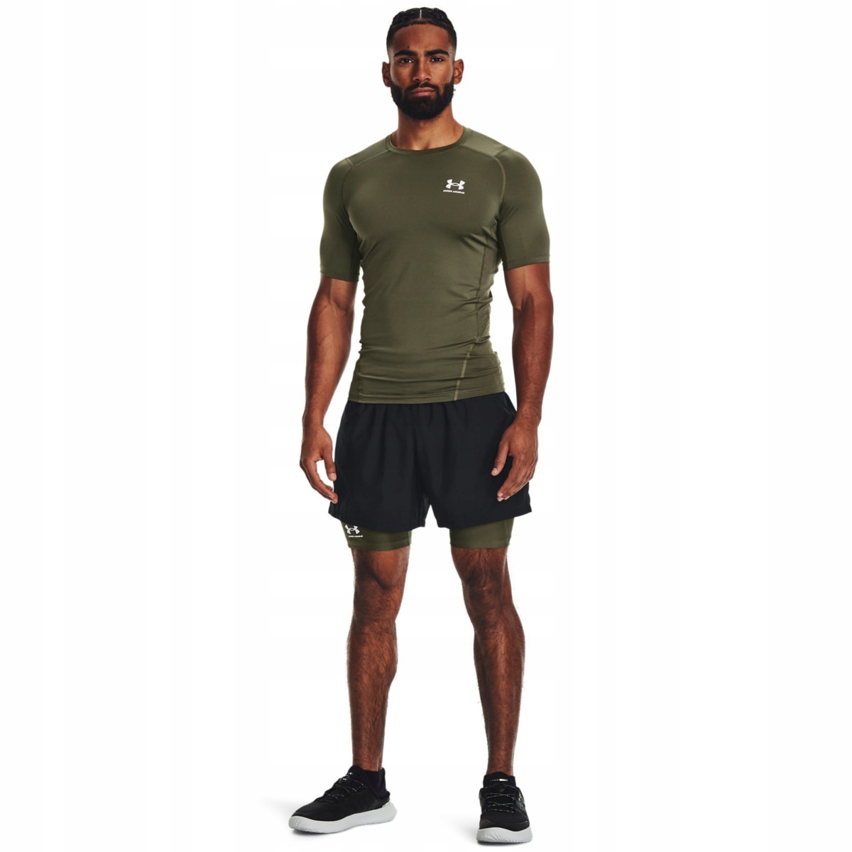 Męskie legginsy krótkie treningowe Under Armour Ua Hg Armour Shorts kha