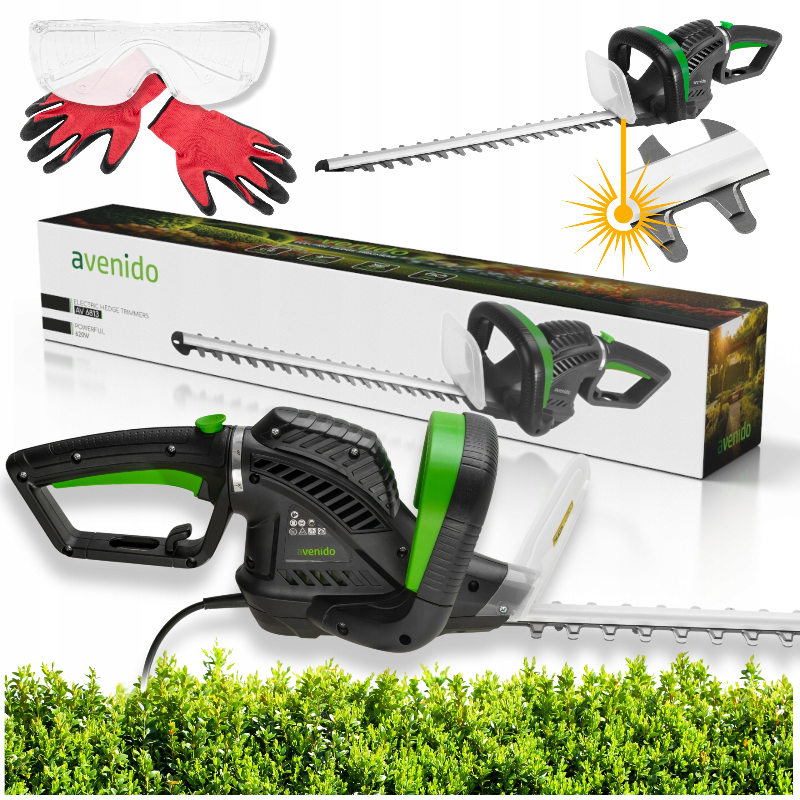 Elektrické Nožnice Na Živý Plot 61 cm na strihanie kríkov Avenido