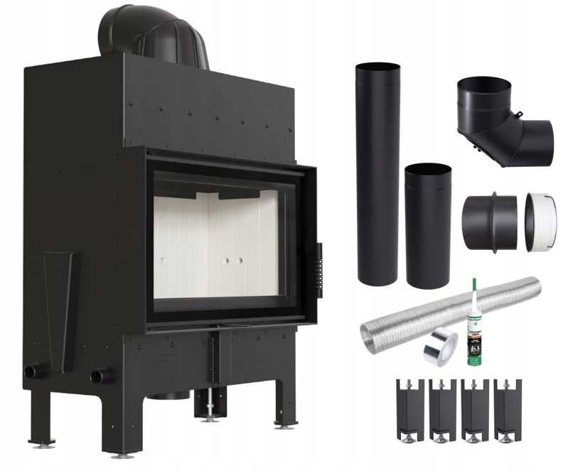 Komínová Vzduchová Vložka Ocelová Floki M 10 kW Sada Trubek Pro Montáž Eko
