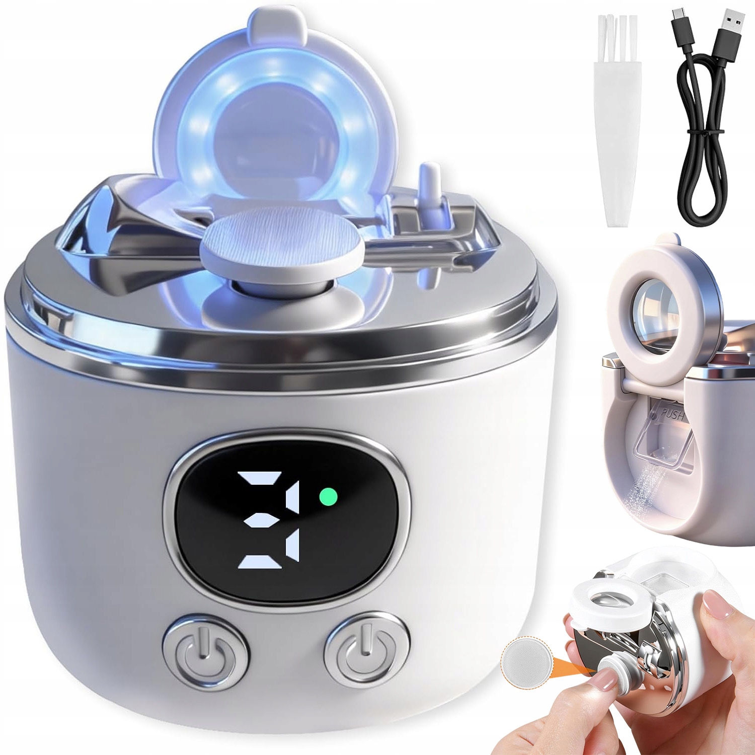 Bezdrátové Elektrické Automatické Kleštičky Na Nehty S Led 400MAH