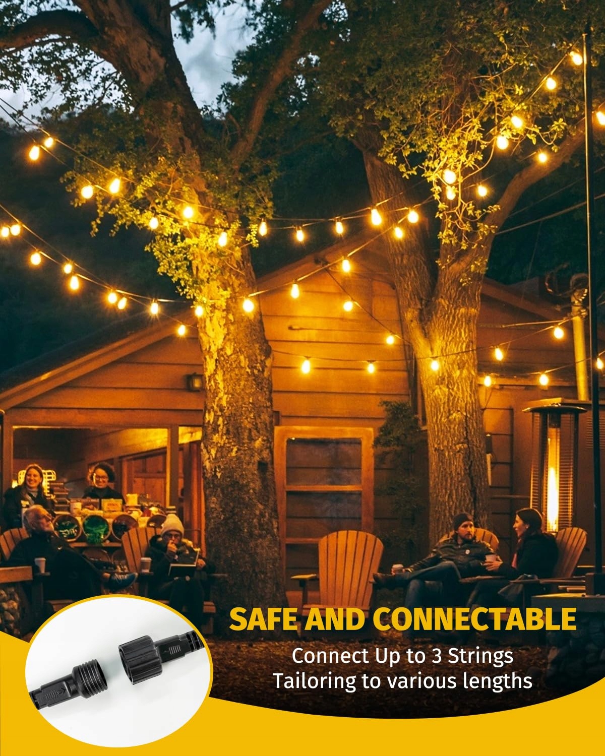 BOWFAR Lampa Zewnętrzna 15M G40 Żarówki IP68 Dimmable na Balkon Ogród — miniatura 5