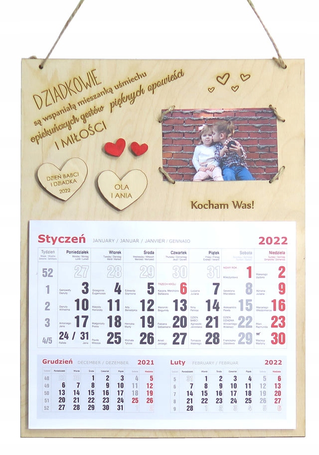 

Kalendarz Dla Babci I Dziadka Prezent+zdjęcie MC75
